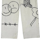1995 Guess Graphic Jeans - 32W 34L White Cotton