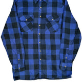 Woodland Checked Flannel Shirt - Medium Blue Acrylic