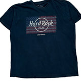 Las Vegas Hard Rock Cafe Graphic T-Shirt - 2XL Navy Cotton