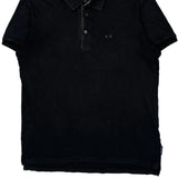 Armani Exchange Polo Shirt - Medium Black Cotton