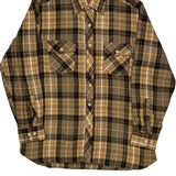 Kmart Checked Flannel Shirt - Large Brown Acrylic
