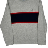 Nautica Striped Sweatshirt - XL Red Cotton