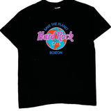 Boston Hard Rock Cafe Single Stitch T-Shirt - Large Black Cotton