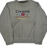 Chaps Ralph Lauren Spellout Sweatshirt - Large Gray Cotton