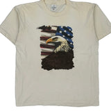 American Flag Alore Single Stitch T-Shirt - XL Cream Cotton