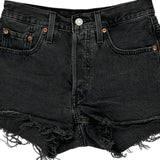 Levis Denim Shorts - 26W UK 6 Black Cotton