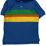 Age 5 Polo By Ralph Lauren Striped Polo Shirt - Small Blue Cotton