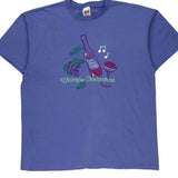 Fine Wine Tasting Anvil Single Stitch T-Shirt - 2XL Blue Cotton