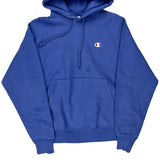 Reverse Weave Champion Hoodie - Small Blue Cotton