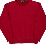 Polo By Ralph Lauren Sweatshirt - Large Red Cotton Blend