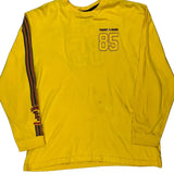 85 Tommy Jeans Graphic Long Sleeve T-Shirt - Large Yellow Cotton
