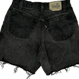 Silver Tab Levis Baggy Denim Shorts - 28W UK 10 Black Cotton