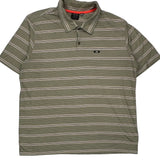 Oakley Striped Polo Shirt - XL White Cotton