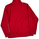 Vintage Quiksilver Spellout Hoodie - Medium Red Cotton Blend