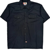 Dickies Short Sleeve Shirt - Large Black Polyester Blend