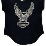 Eagle Emblem Harley Davidson Graphic T-Shirt - Large Black Cotton
