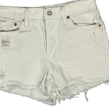 Levis Denim Shorts - 28W UK 8 White Cotton