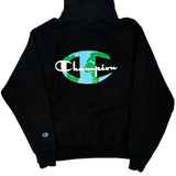 Reverse Weave Champion Graphic Hoodie - Medium Black Cotton