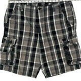 Lee Checked Cargo Shorts - 36W 11L Black Cotton