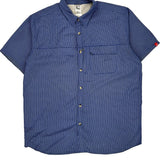 The North Face Checked Short Sleeve Shirt - XL Blue Polyester