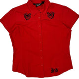 Harley Davidson Short Sleeve Shirt - Large Red Cotton