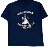 Fruit Of The Loom Single Stitch T-Shirt - Large Blue Cotton Blend