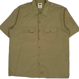 Dickies Short Sleeve Shirt - XL Khaki Polyester Blend