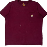 Carhartt T-Shirt - XL Burgundy Cotton