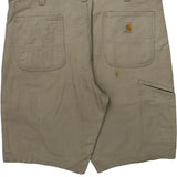 Relaxed Fit Carhartt Carpenter Shorts - 38W 10L Beige Cotton Blend