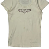 Harley Davidson Graphic T-Shirt - Medium Cream Cotton