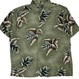 Croft & Barrow Floral Hawaiian Shirt - Large Green Polyester