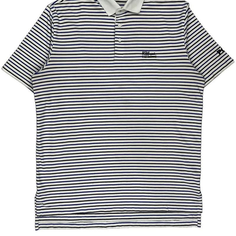 Ralph Lauren Striped Polo Shirt - Large Blue Cotton