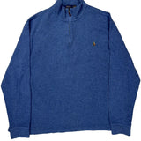 Vintage Polo By Ralph Lauren 1/4 Zip - XL Blue Cotton Blend