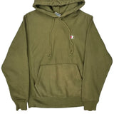 Vintage Reverse Weave Champion Hoodie - Small Green Cotton