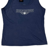 Motorcycles Harley Davidson Graphic Tank Top - Large Blue Cotton