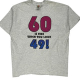 Age 60 Fruit Of The Loom Single Stitch T-Shirt - 2XL Grey Cotton Blend