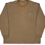 Carhartt Long Sleeve T-Shirt - XL Brown Cotton