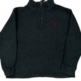 Polo By Ralph Lauren 1/4 Zip - Small Grey Cotton