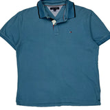 Tommy Hilfiger Polo Shirt - Large Blue Cotton
