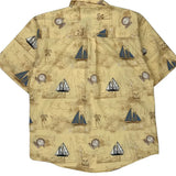 Puritan Graphic Hawaiian Shirt - Large Beige Cotton