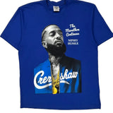 Nipsey Hussle Shaka Wear Graphic T-Shirt - XL Blue Cotton