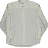 Next Collarless Shirt - Large White Viscose