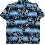 Vintage Extreme Gear Floral Hawaiian Shirt - Medium Blue Polyester