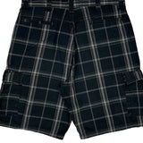 Wrangler Checked Cargo Shorts - 34W 11L White Cotton