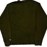 Champion Long Sleeve T-Shirt - Large Green Cotton