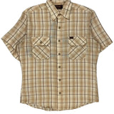 Wrangler Checked Short Sleeve Shirt - Medium Beige Cotton
