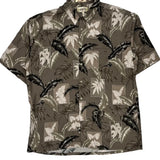 Campia Floral Hawaiian Shirt - Large Black Viscose