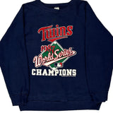 Made In USa 1987 World Series Champions Champion Mlb Sweatshirt - Large Navy Acrylic Blend