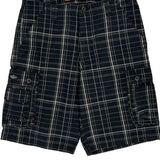 Lee Checked Cargo Shorts - 32W 10L Black Cotton