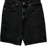 505 Levis Denim Shorts - 32W 9L Black Cotton